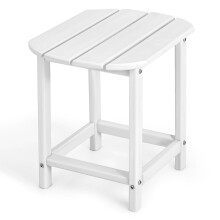 Small square side table weather resistant white 1 piece