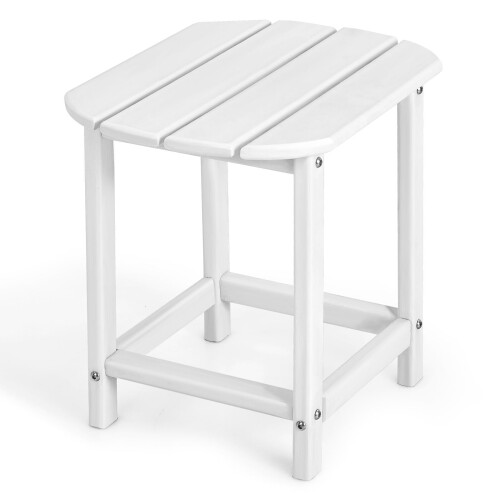 Small square side table weather resistant white 1 piece