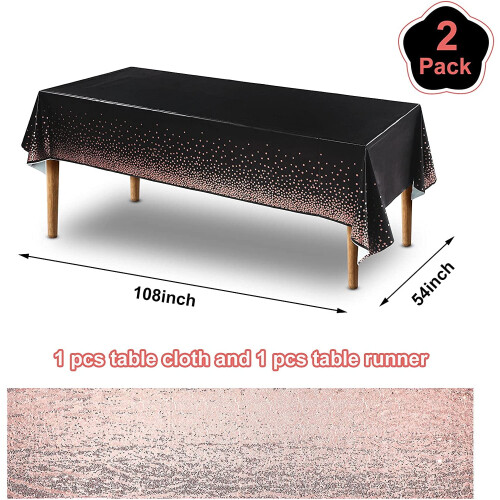 Ensemble nappe à pois et chemin de table à paillettes (2 pièces) 2