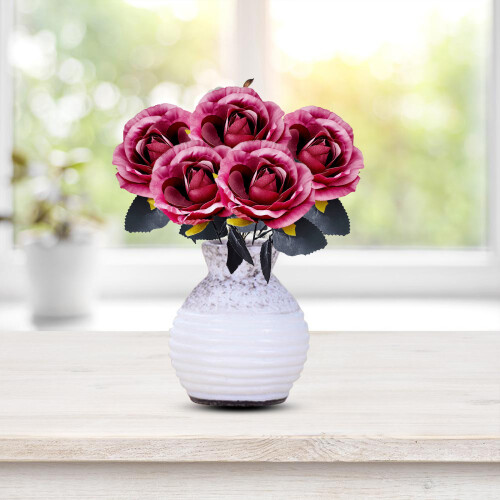 Artificial Rose Flower9cm Pink Red Grey 2