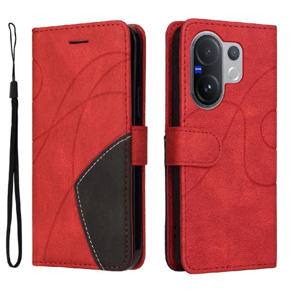 () Flip Case For Vivo V60 5G Leather Wallet Kickstand Protective Stitching Color Flip Folio Book With Card Slot Stand 764563810727