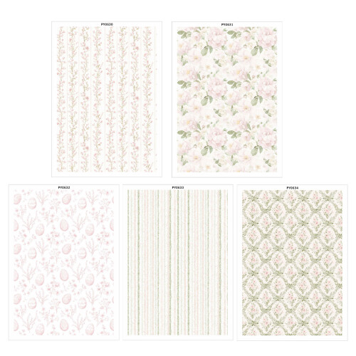 Pack of 5 Easter Water Transfer Decals Soft Clay Texture-630634
