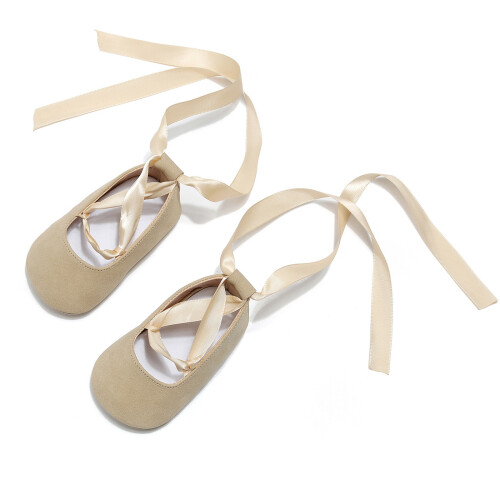 Chaussures de pré-marche avec ruban-Or Longueur extérieure 12cm 2