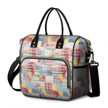 Borsa termica per il pranzo da donna con stampa floreale, 11 litri