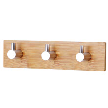 Self-Adhesive Wall Hooks Stainless Steel & Bamboo Wood10