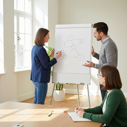 Flipchart Whiteboard 100x70 cm, Magnetic, Adjustable Height 1