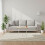 Scandinavian Side Table, Light Wood & White Metal 2