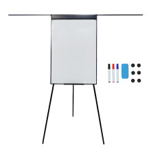 Pizarra blanca Flipchart 100x70 cm, magnética, ajustable