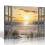 Beach Window Canvas Art – Tropical Sunrise Seascape 1