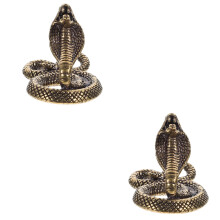 Sculpture de serpent en laiton, ornement de bureau (2 pièces)