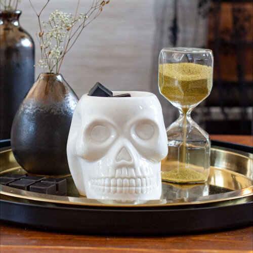 Totenkopf-Teelicht-Duftlampe, Keramik-Aroma-Diffusor