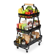 3-Tier Rolling Storage Trolley with Wheels
