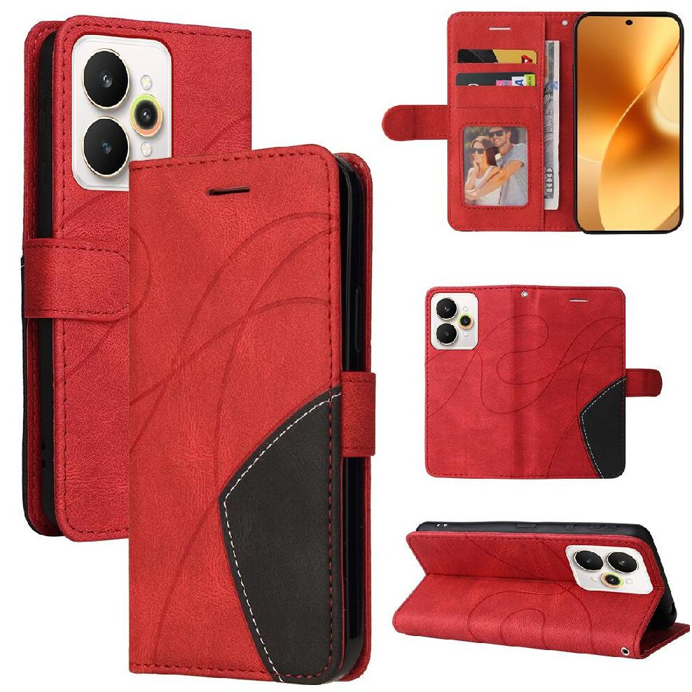() Flip Case For Realme 15 5G With Card Slot Stand Flip Folio Book Leather Wallet Kickstand Protective Stitching Color 764563810864