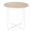 Scandinavian Side Table, Light Wood & White Metal 1