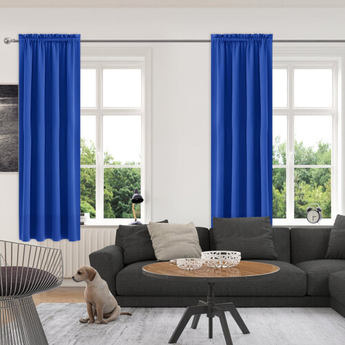 Thermal Blackout Curtains Blue 84x38in 1