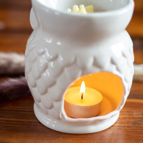 Owl Tealight Scent Lamp - Ceramic Aromatherapy Decor 2