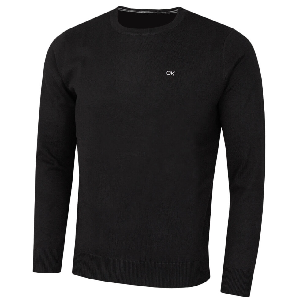 Calvin Klein (Xxl, ) Mens 2026 Crew Neck Cotton Breathable Golf Sweater Black