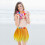 Orange Tissu Pour Costume Danse Enfant 8