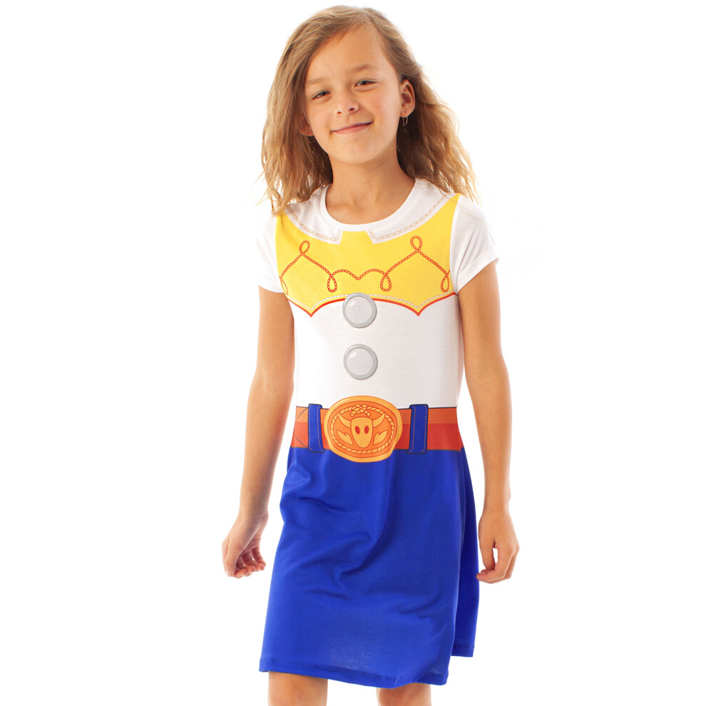 Disney (5-6 Years) Short Sleeve Skater Dress (Girls ) White