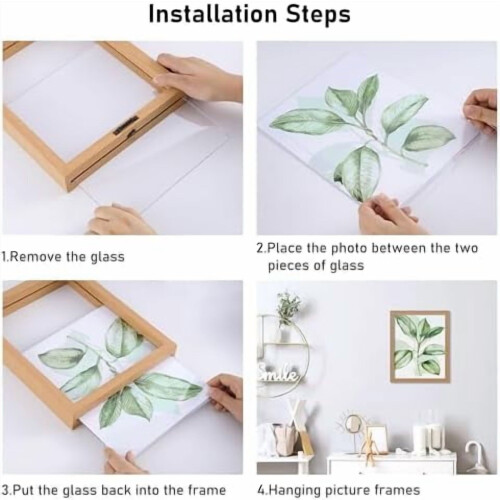 Floating Picture Frame Wood 5x7 with Double Plexiglass 1