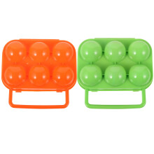 2Pcs Portable Plastic Egg Carrier Box with Lid, Compact Travel Storage