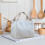 Isolierte Lunchtasche, blau gestreiftes Canvas, 1 Stück 4