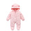 Macacão de lã polar para bebê com capuz de urso, rosa, 9 a 12 meses. 2