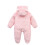 Macacão de lã polar para bebê com capuz de urso, rosa, 9 a 12 meses. 4