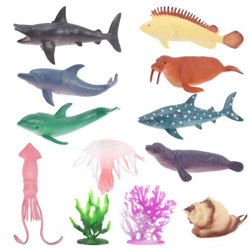 Μίνι φιγούρες θαλάσσιων ζώων 12 τεμαχίων – Plastic Ocean Toys 2