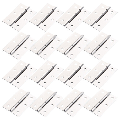 Stainless Steel Hinge Silver For Doors And Toolboxes 32pcs