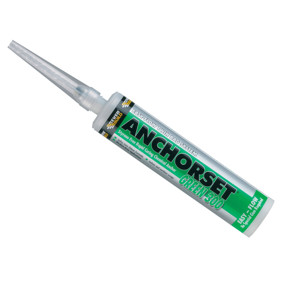 Everbuild Anchgreen Anchorset Chemical Anchor 300 Ml Green 300 5029347908508