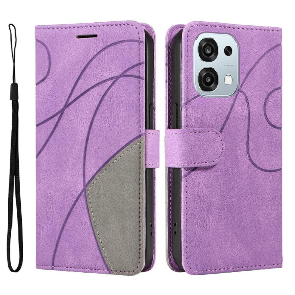 () Flip Case For Oppo A6 Pro Kickstand Protective Stitching Color Leather Wallet Flip Folio Book With Card Slot Stand 764563811038