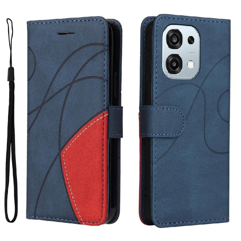 () Flip Case For Oppo A6 Pro Kickstand Protective Stitching Color Leather Wallet Flip Folio Book With Card Slot Stand 764563811007