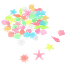 50Pcs Decorative Glow in The Dark Aquarium Pebbles Resin Gravel