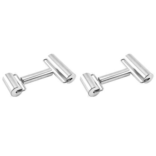 2Pcs Kitchen Rolling Sticks Stainless Steel Non-Stick Dough Roller Pin