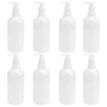 16Pcs White Plastic Pump Bottles for Refillable Shampoo and Lotion