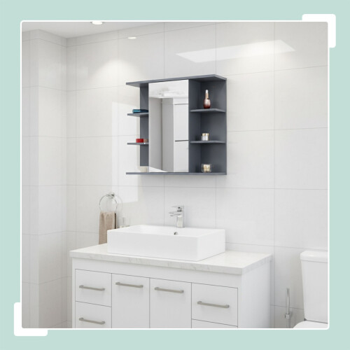 Mobiletto a specchio per bagno, da parete, 8 ripiani 1