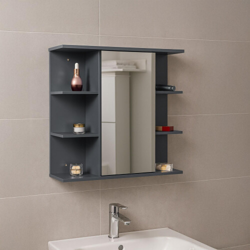 Mobiletto a specchio per bagno, da parete, 8 ripiani 2