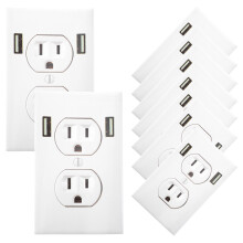 20St Duurzame Witte Power Socket Stickers Vinyl Voor Grappige