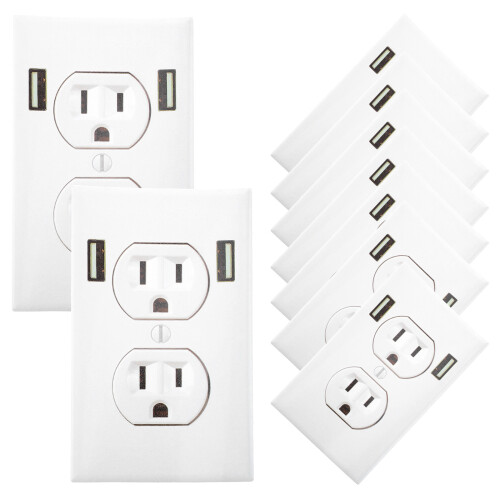 20St Duurzame Witte Power Socket Stickers Vinyl Voor Grappige