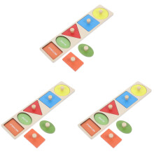 3Sets Wooden Baby Shape Puzzles Toddler Educational Knob Puzzle Toys