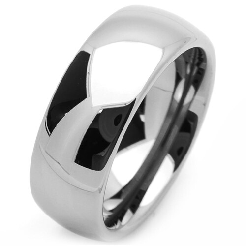 Edelstahl-Ehering, 8 mm, Komfortpassform 1