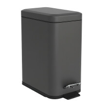 Pattumiera da bagno, 5L, chiusura ammortizzata, pedale