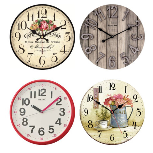 Horloge murale silencieuse DESIGNICE avec finition grain de bois 1