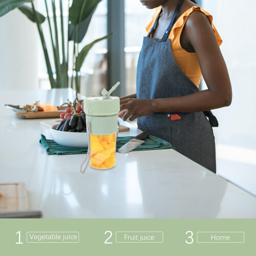 Draagbare draadloze smoothieblenderbeker groen 1