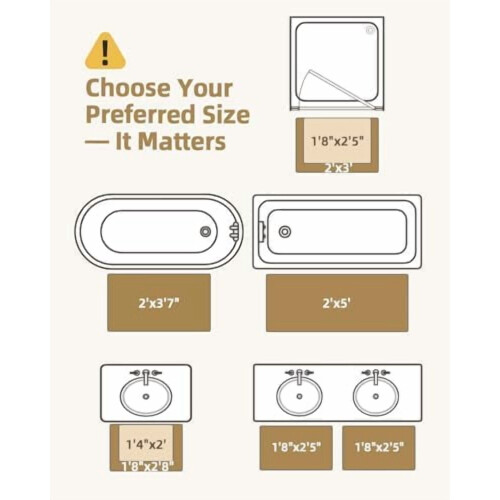 Khaki badmat 16" x 24" antislip, absorberend microvezel 1