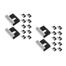 24Pcs Shower Glass Clips Stable Mirror Mounting Kit Silver Metal Clips