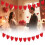Valentinsherz-Girlande – Rot, 3-strängig, 2,3 m 2