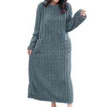 Women's Coral Velvet Nightgown Long Sleeve Winter