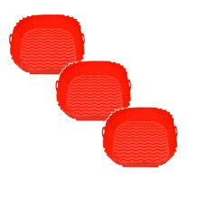 3-Piece Square Silicone Air Fryer Baking Tray